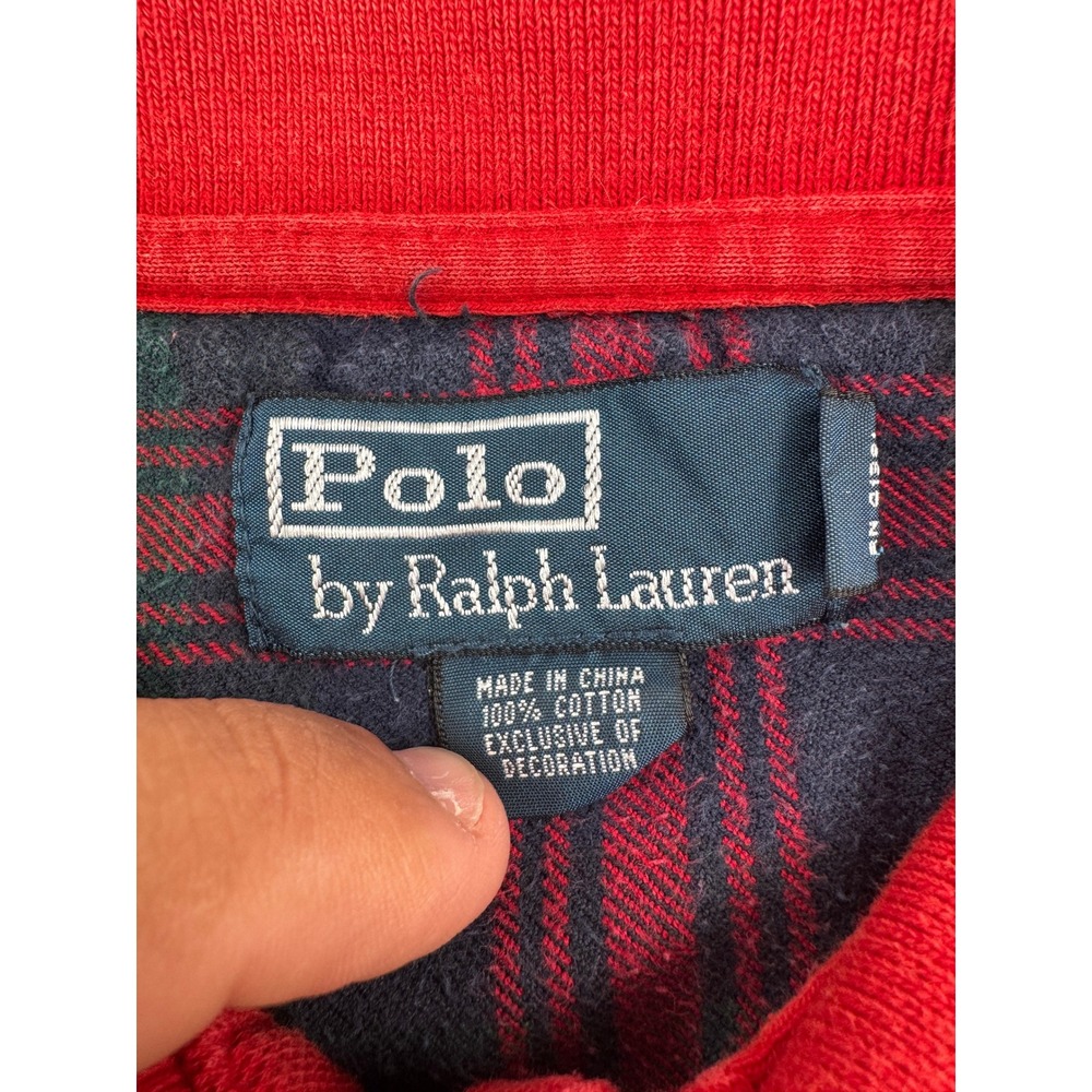 Polo Ralph Lauren Mens L Long‎ Sleeve Pique Polo Red Preppy Casual Ivy - Picture 11 of 11